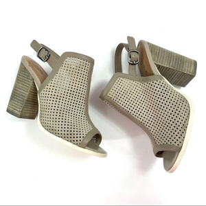 Kelsi Dagger Brooklyn Womens Goya Rock Gray Suede‎ Open-Toe Perforated Sandal